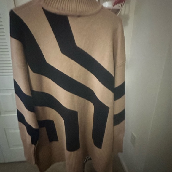 Black and Camel colored W/Stripes Sweater Dress - Picture 6 of 8
